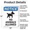Signmission No Animals Allowed, 10 in W x Rectangle, Aluminum OS-2PACK-NS-A-1014-V-14375 - alternate 5